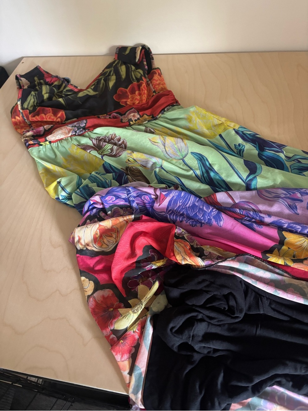 Desigual Multicolor Floral Maxi Dress with Black Accents